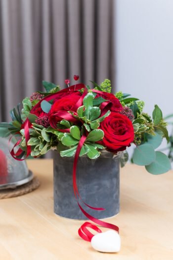 “Valentino” puokštė dėžutėje